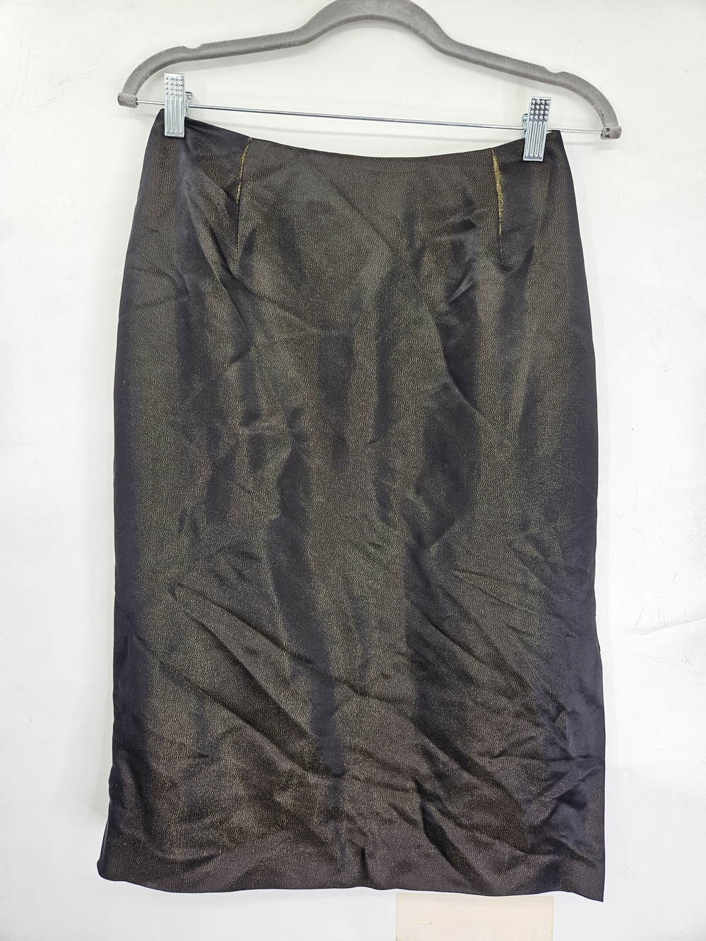 Oscar de la Renta Black Metallic Pencil Skirt